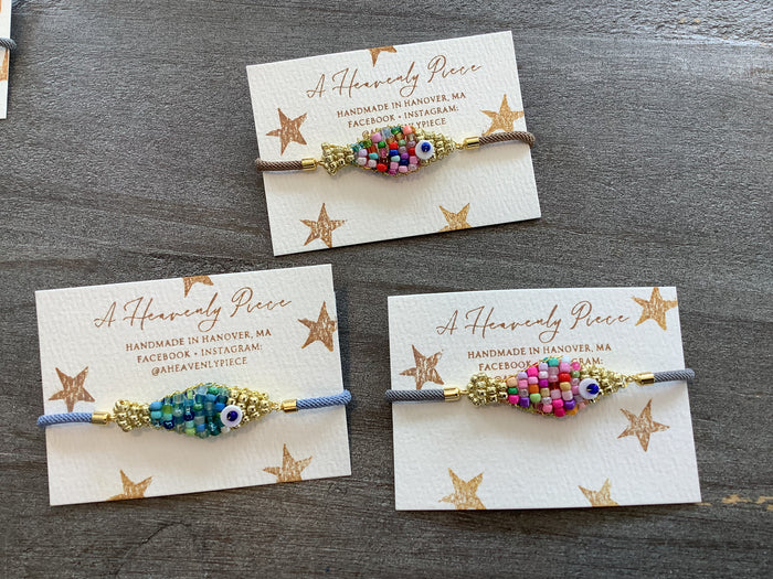Handmade Colorful Beaded Fish Bracelet