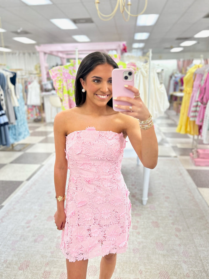 Callie Floral Strapless Mini Dress