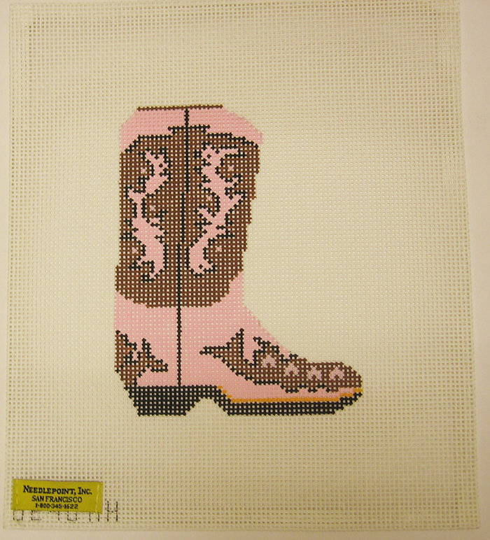 Needlepoint Cowboy Boot Canvas