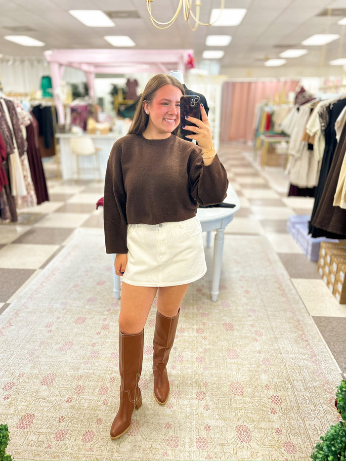 Emmy White Denim Skort