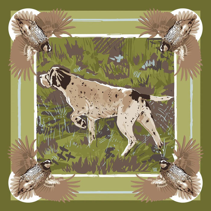 English Pointer Pocket Squares-Men's Accessories-Olive-Kevin's Fine Outdoor Gear & Apparel