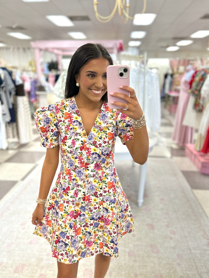 Fresh Blooms Floral Mini Dress