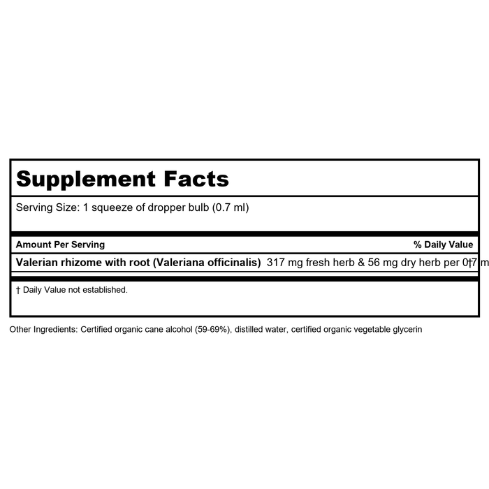 Herb Pharm Relaxing Sleep 1oz - 2 pack - Supplement Facts panel