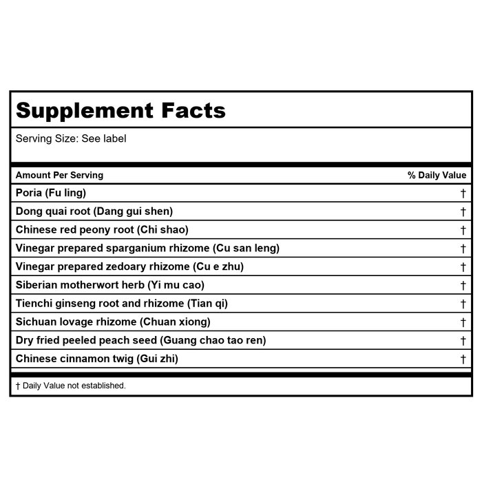 Kan Jade Woman Herbals Jade Control 8 Ounce - Supplement Facts panel