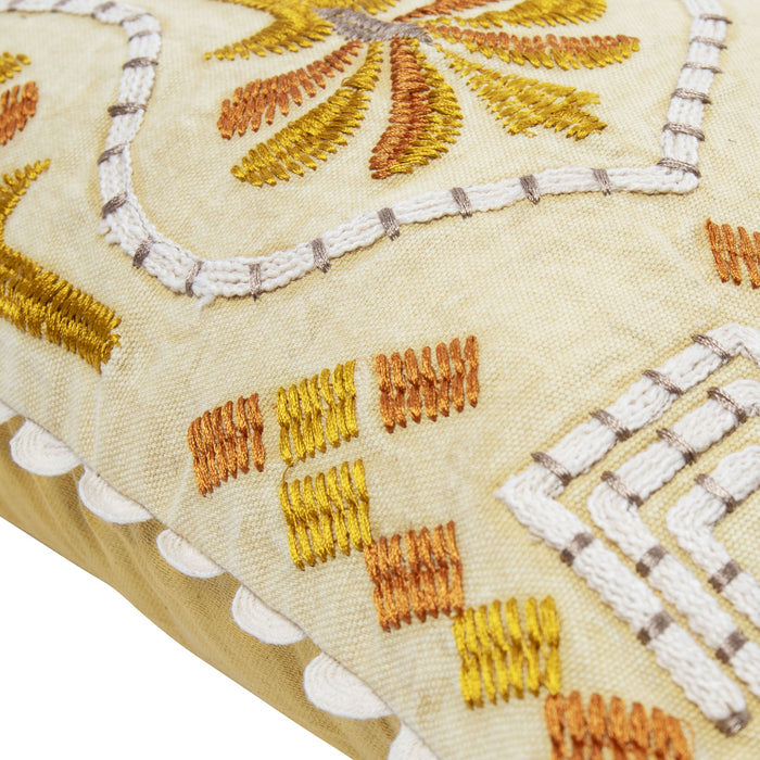 Luma Tile Embroidered Cushion Gold 60x40cm
