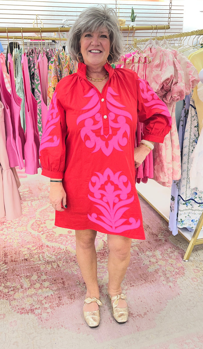 Mayan Mini Dress (Red/Pink)