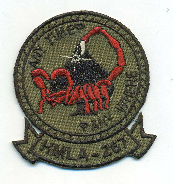 Officially Licensed USMC HMLA-267 Stingers OD Patch