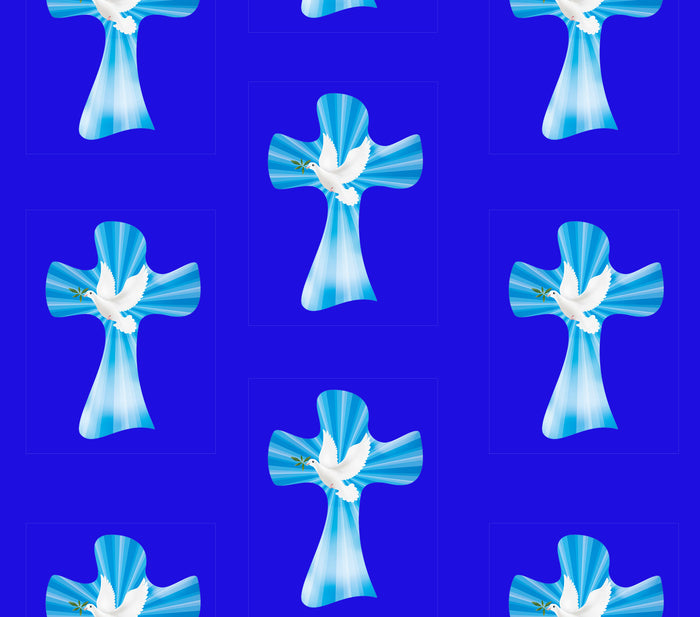 Religious Fabric, Christian Symbol Fabric, Dove on the Cross, Cotton or Fleece, 3720 - Beautiful Quilt