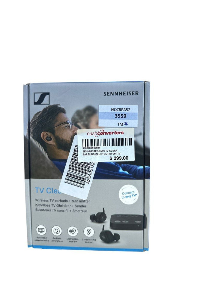 Sennheiser TV Clear Set 2 Earbuds - Wireless Television Earphones with Passive Noise Cancellation and Bluetooth - Hearing Device for Enhanced TV Listening - Black