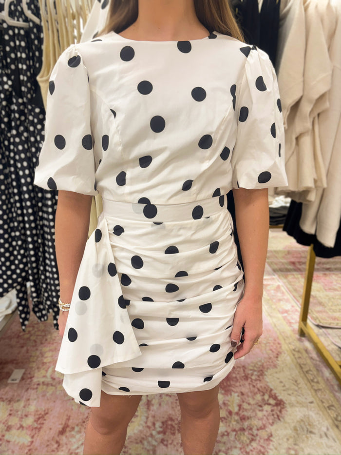 Shela White & Black Polka Dot Dress