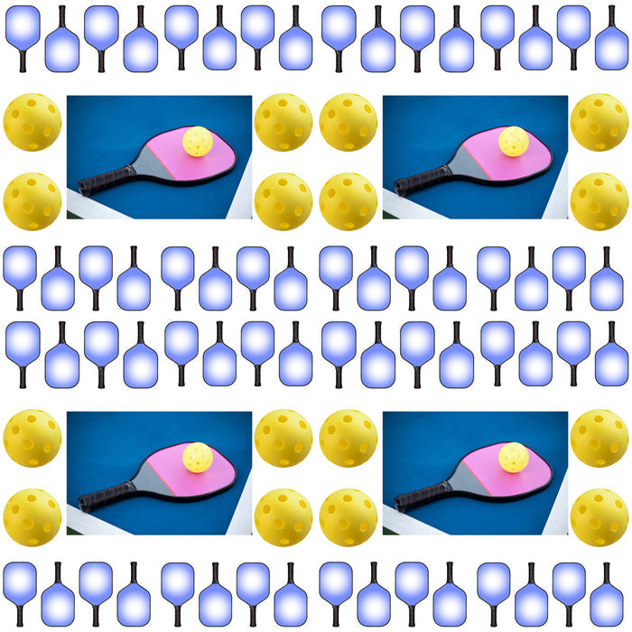 Sports Fabric, Pickleball Fabric, Paddles and Balls, Cotton or Fleece, 3726 - Beautiful Quilt