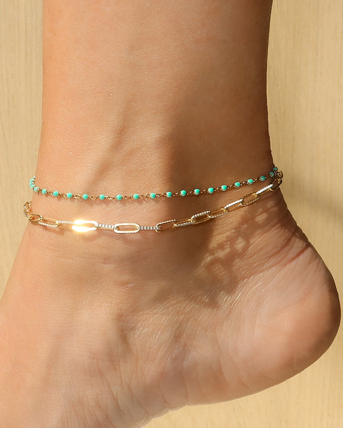 Turquoise Candy Chain Anklet