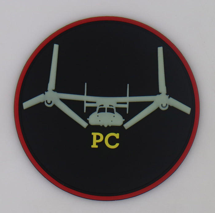 USMC MV-22 Qualification Plane Captain (PC) GITD PVC Patch