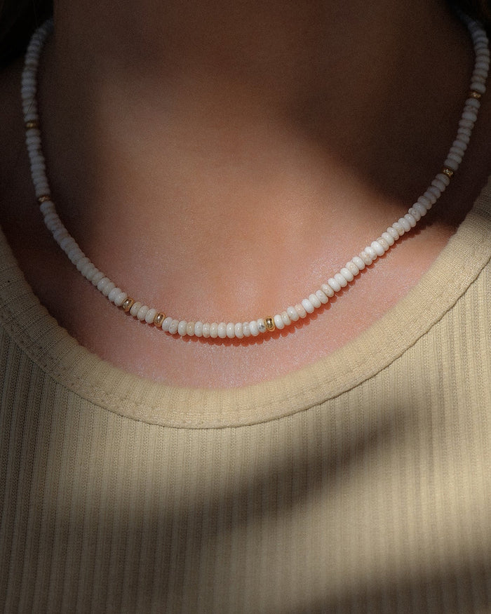 White Howlite Gemstone Necklace