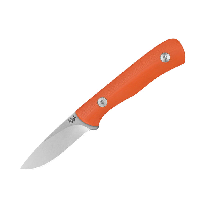 Williams Knife Bird Knife with a 2.75-inch M390 steel teardrop blade and a bright orange ergonomic handle.