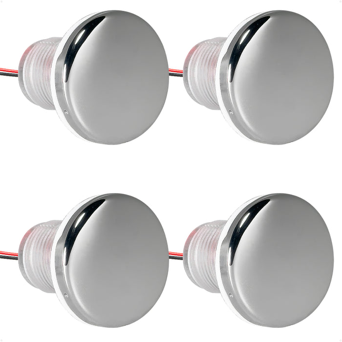 1-5/16" Round LED Thru-Hull Livewell / Courtesy Light, Warm White 16LM, 12V, 4-Pack - FO4832 - Five Oceans