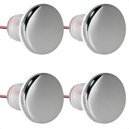 1-5/16" Round LED Thru-Hull Livewell / Courtesy Light, Warm White 16LM, 12V, 4-Pack - FO4832 - Five Oceans