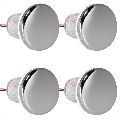 1-5/16" Round LED Thru-Hull Livewell / Courtesy Light, Warm White 16LM, 12V, 4-Pack - FO4832 - Five Oceans