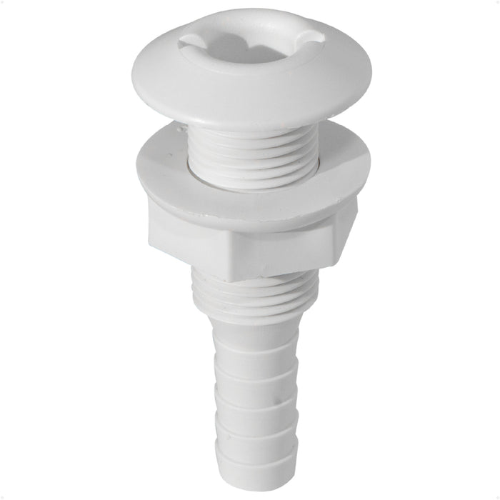 1/2" Thru-Hull Fitting, White Nylon – FO1866 - Five Oceans