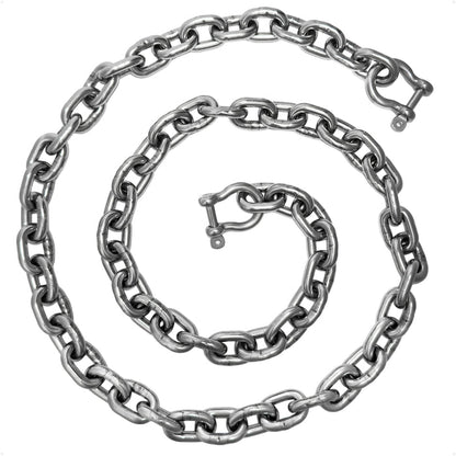 Anchor Chain 1/4" x 5' with 2 Shackles, HT G4 Stainless Steel - FO4492-S5 - Five Oceans