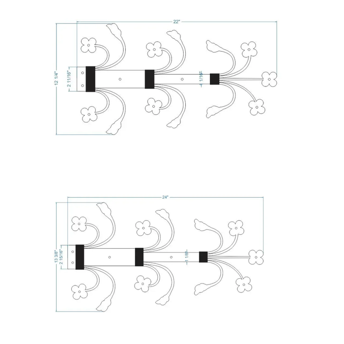 14th Century Wrought Iron Garage Door Dummy Hinge Strap
