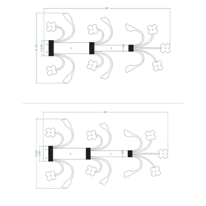 14th Century Wrought Iron Garage Door Dummy Hinge Strap