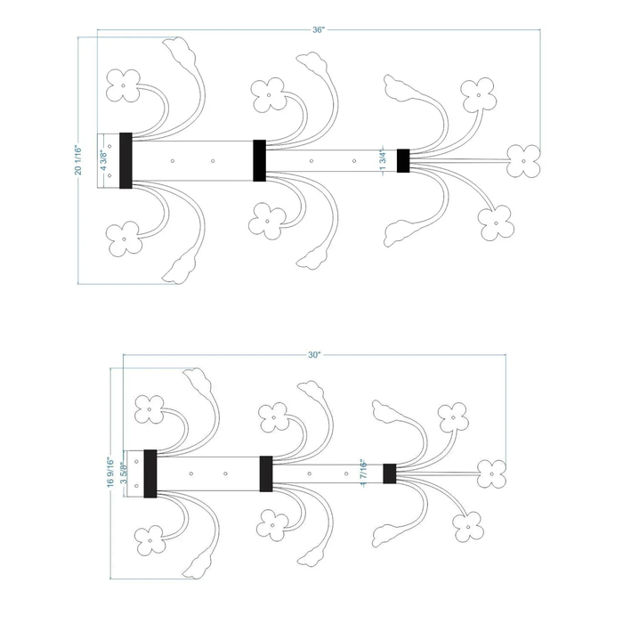 14th Century Wrought Iron Garage Door Dummy Hinge Strap