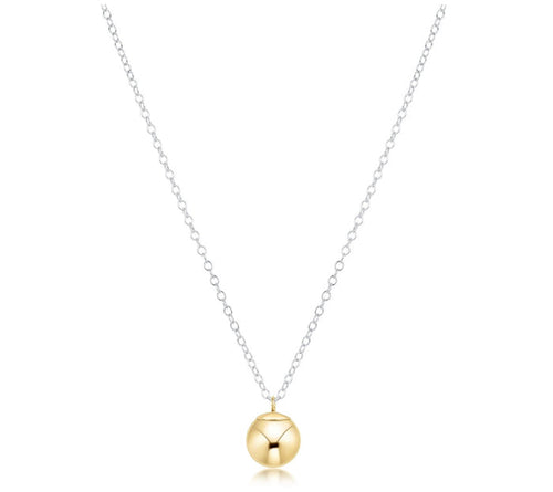 16" Necklace Mixed Metal - 8mm charm