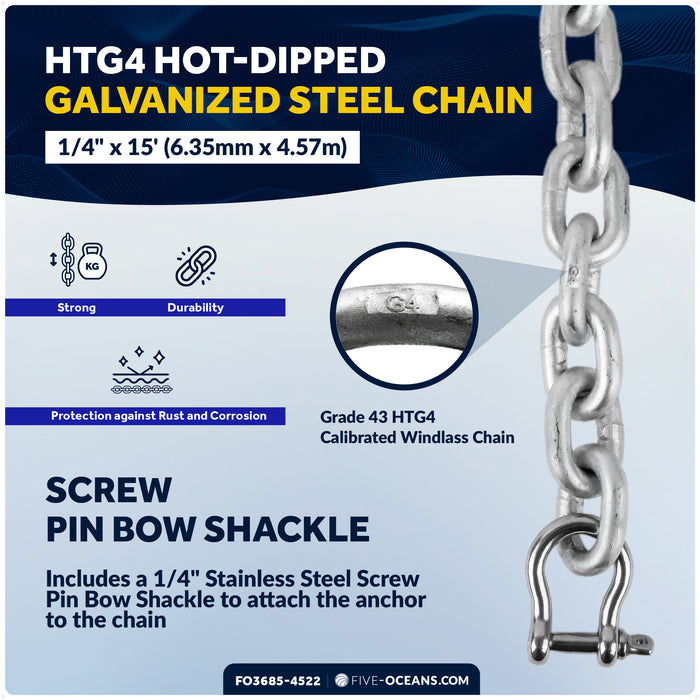 16.5 Lb / 7.5 Kg. Delta Anchor Kit for Windlass Systems - FO3685-4522 - Five Oceans