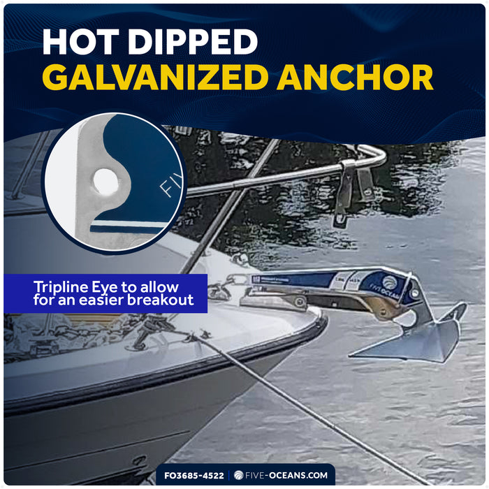 16.5 Lb / 7.5 Kg. Delta Anchor Kit for Windlass Systems - FO3685-4522 - Five Oceans