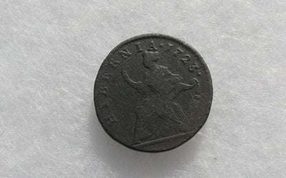 1723 Woods Hibernia Halfpenny F-15 | Of Coins & Crystals