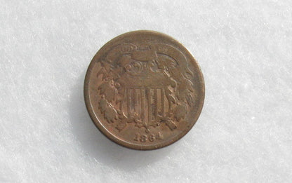 1864 Two Cents F-12 | Of Coins & Crystals