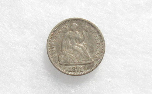 1871 Half Dime AU-50 | Of Coins & Crystals