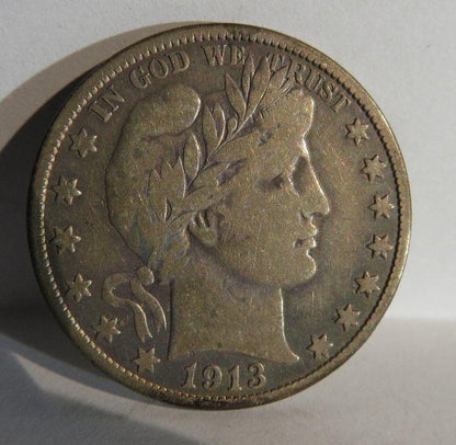 1913S Barber Half Dollar F-15 | Of Coins & Crystals