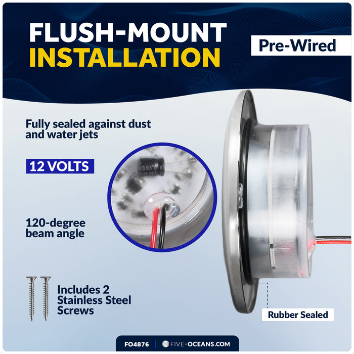 2-3/4" RGBW LED Round Recessed Ceiling Light with Internal Driver, 12V - FO4876 - Five Oceans