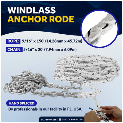 22 Lb / 10 Kg. Delta Anchor Kit for Windlass Systems - FO3686-4288 - Five Oceans
