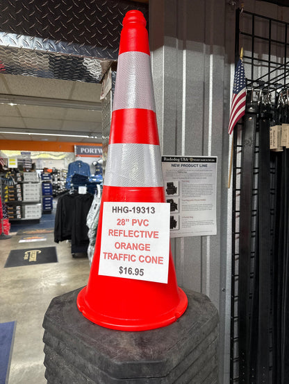 28" PVC Reflective Orange Traffic Cone