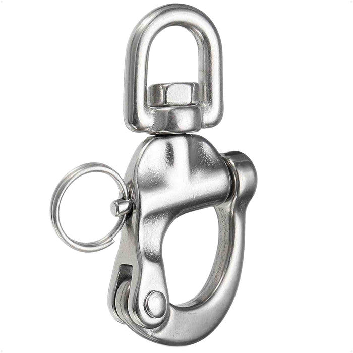 3-1/2" Pin Release Snap Shackle with Swivel Eye, AISI316 Stainless Steel - FO444 - Five Oceans
