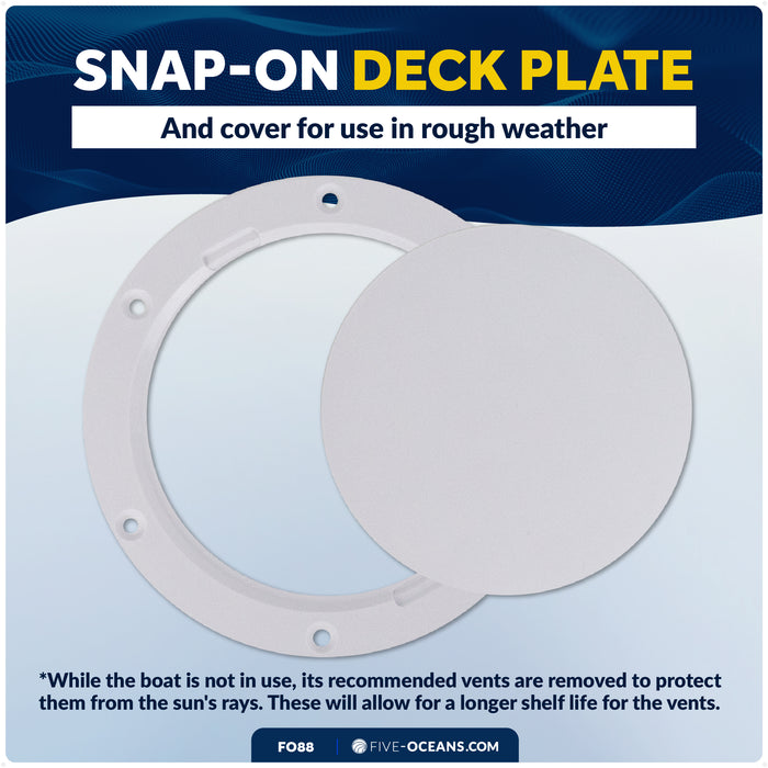 3" Cowl Vent with Snap-On Deck Plate & Cover - FO88 - Five Oceans