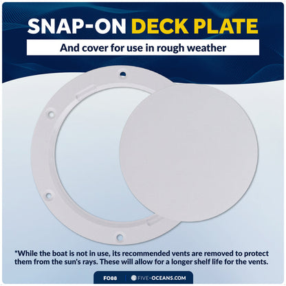 3" Cowl Vent with Snap-On Deck Plate & Cover - FO88 - Five Oceans