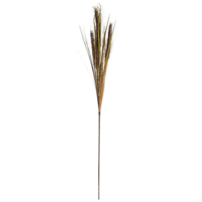 36-inch rust-colored wheat and grass spray with lifelike texture, crafted from durable PE and iron for rustic farmhouse decor.