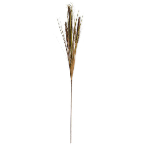 36-inch rust-colored wheat and grass spray with lifelike texture, crafted from durable PE and iron for rustic farmhouse decor.