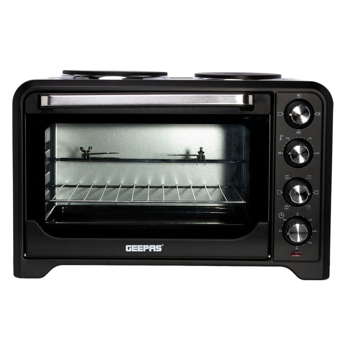 38L Rotisserie Electric Mini Oven With Double Hot Plates