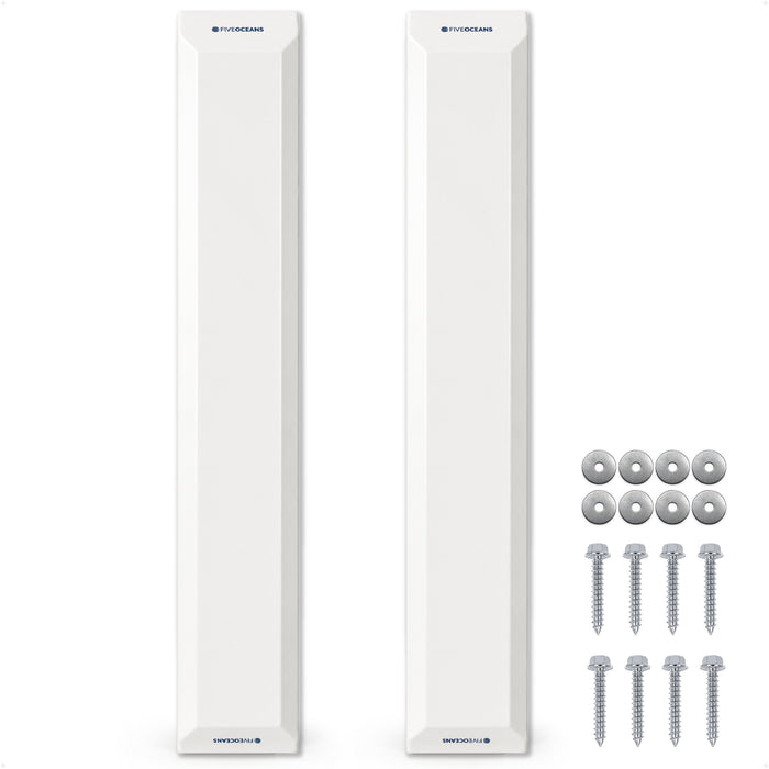 48" Piling Post Dock Bumpers, Marine-Grade PVC - White, 2-Pack