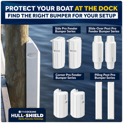 48" Piling Post Dock Bumpers, Marine-Grade PVC - White, 2-Pack