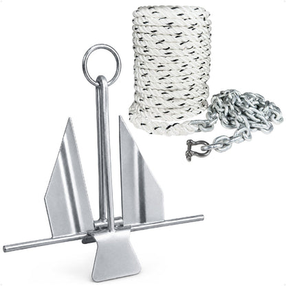 5 lb Slip Ring Fluke Anchor Kit with Hand-Spliced Rope & Chain