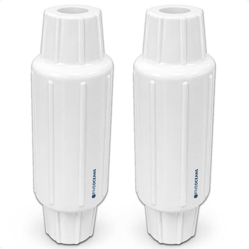 5.7" x 18" Inflatable Dock Post Bumpers, Fits 2" O.D. Pipes, Marine-Grade PVC - White, 2-Pack