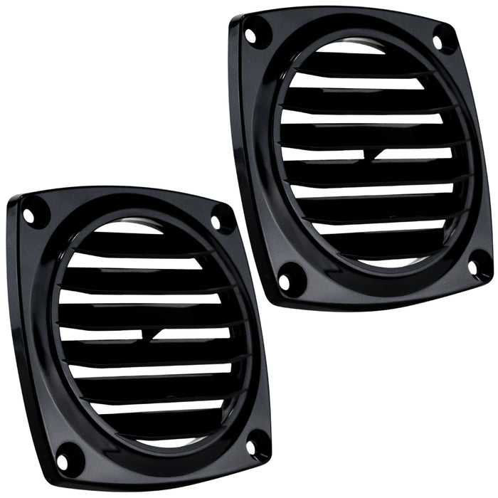 6-Slotted Louvered Flush Hose Ventilators, 3" Hose Diameter, Black, 2-Pack - FO1675-M2 - Five Oceans