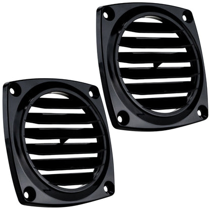 6-Slotted Louvered Flush Hose Ventilators, 3" Hose Diameter, Black, 2-Pack - FO1675-M2 - Five Oceans