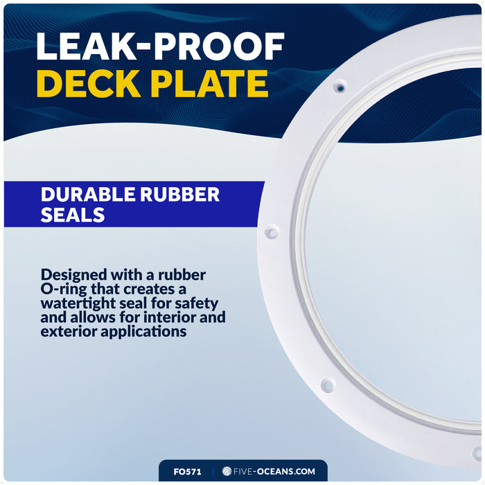 8" Deck Plate, Round, White